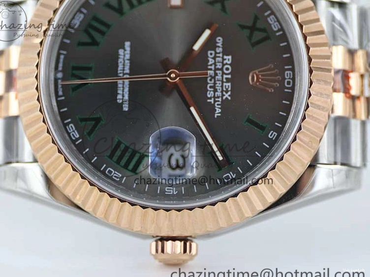 VR3235 904L Green on 126331 Edition Dial SS Bracelet RG Best 41 Steel TWF Jubilee 1:1 RG SS DateJust Roman Gray 0421